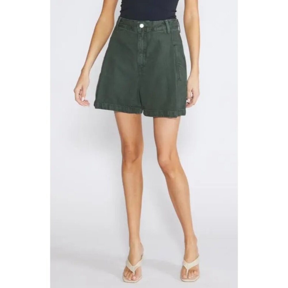 Etica Max Pleated Short Women's Size 30 Seaweed Green Eco-Friendly Cotton Blend - Picture 8 of 16